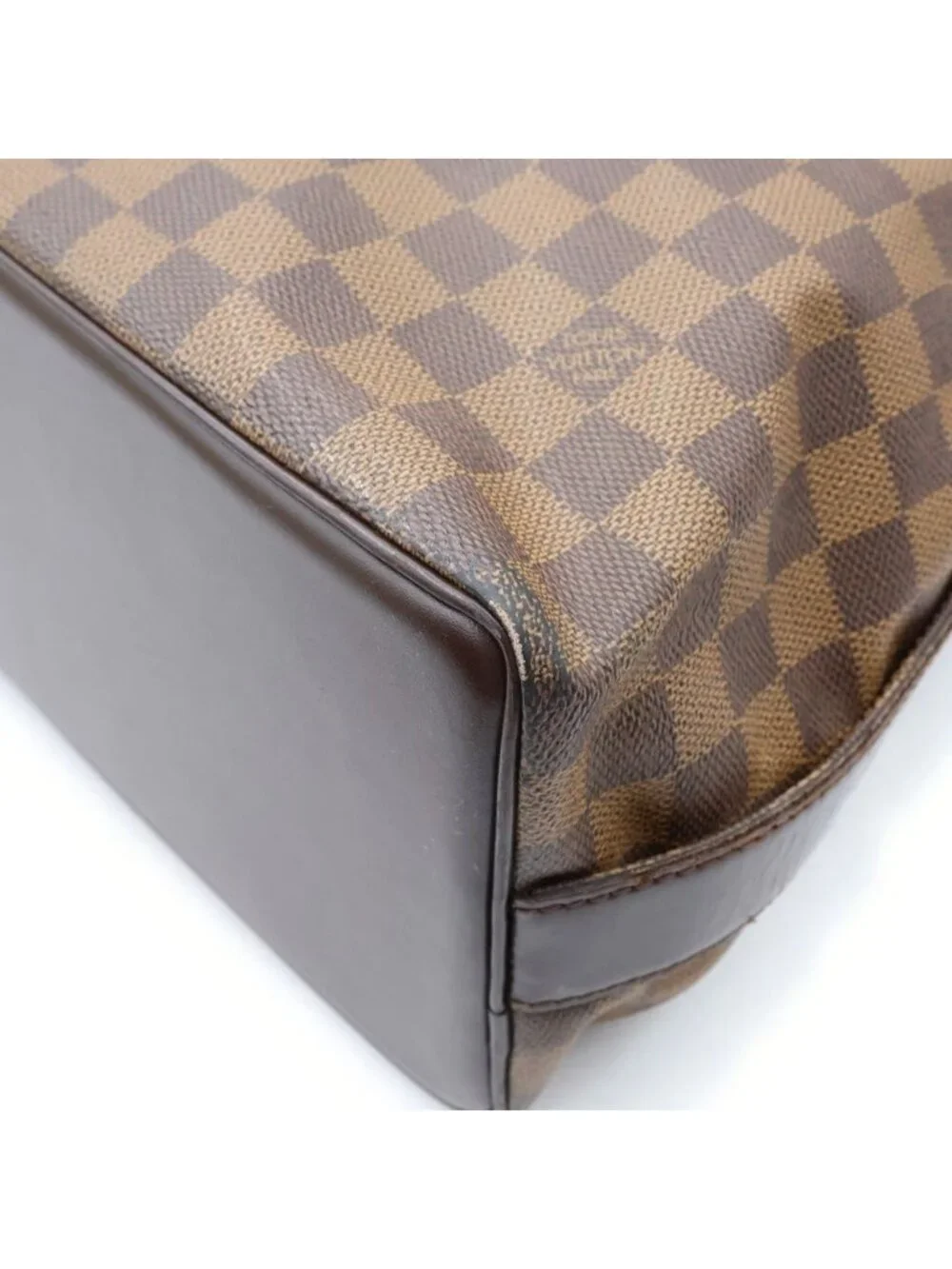 Louis Vuitton Damier Chelsea Boston Bag Brown Leather Gold